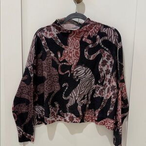 Pilcro Cashmere Sweater in Cream and Brown